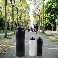 Bouteilles d'eau de sport d'extérieur sans BPA de 1000 ml, directement de l'usine, en plastique souple, anti-fuite, légères, à pression, avec logo personnalisé