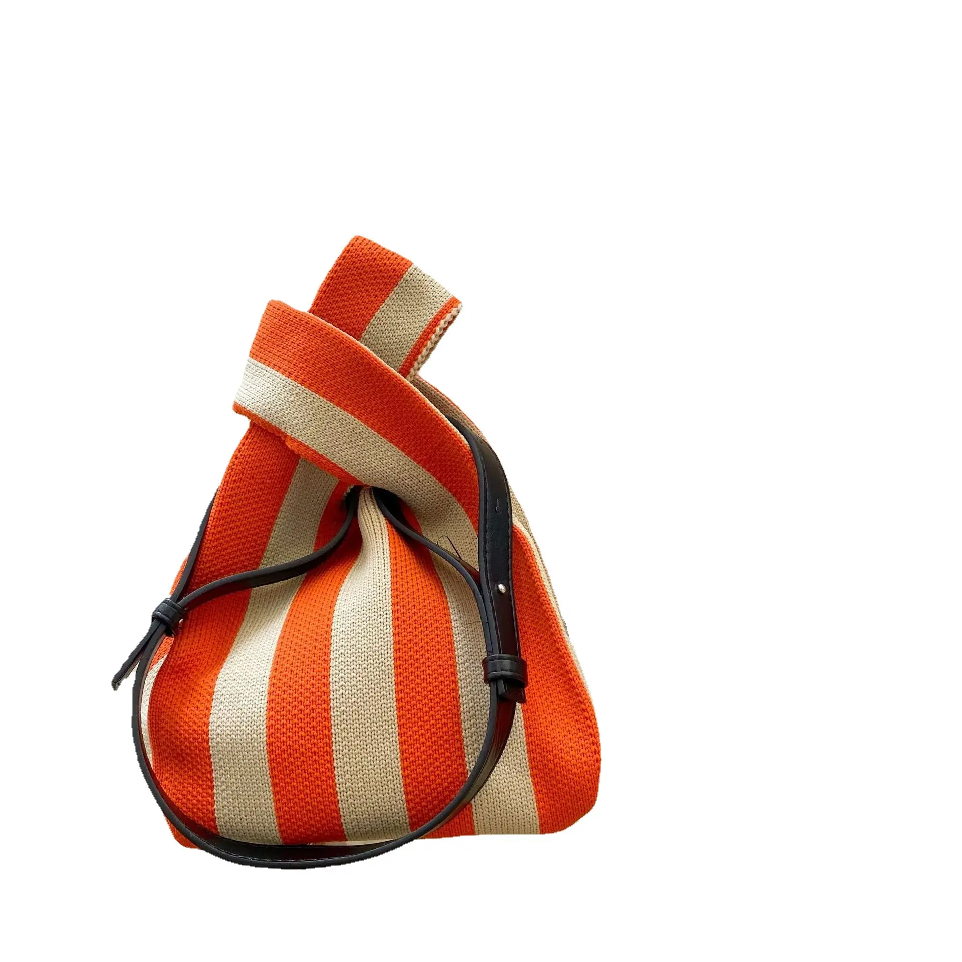 Мини-коллекция нишевых дизайнерских вязаных японских плетеных сумок на одно плечо в черно-белую клетку