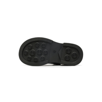 Chaussures de campus noires en PU pour enfants, avec sangle réglable et décor papillon, chaussures d'uniforme scolaire pour filles avec fermeture auto-agrippante, respirantes