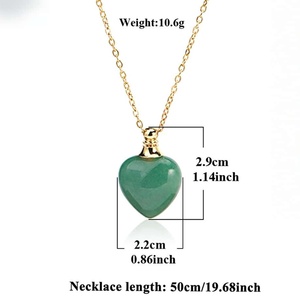Collier diffuseur d'huiles essentielles en pierre naturelle améthyste <span class=keywords><strong>CSJA</strong></span>, pendentif cœur en cristal de guérison Reiki, breloque pour homme H410 - Product Image 4