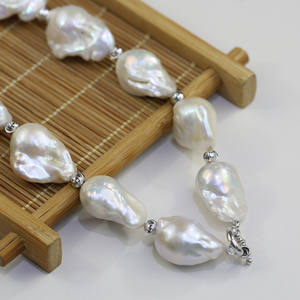 Collar de perlas de agua dulce pesada para mujer, joyería de 15x20mm, AA, nucleada bola de fuego, barroco, de verano - Product Image 2