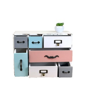 Mini <b>Drawer</b> <b>Storage</b> Cabinet With Partitions Rectangle Standing Type For Home Jewelry Cosmetic Organization Solid Color - Product Image 5