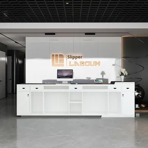 Bancone Reception in Legno MDF Personalizzabile, Stile Moderno Minimalista di Lusso Leggero per Ufficio, Hotel, Sala Piscina, Bar, Centro Estetico, Ristorante, Spa, Centro Commerciale - Product Image 4