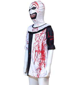 Costume de clown sanglant et déformé pour Halloween, maquillage noir et blanc pour spectacle de scène d'horreur, fournitures de vacances, enfants 80-140 cm - Product Image 3