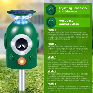 Hayvan Kovucu Ultrasonik Güneş Enerjili Hareket Sensörü Kuş Kovucu Yanıp Sönen Işık Bahçe Dış Mekan Çevre Dostu Elektrikli Şarj Edilebilir - Product Image 5