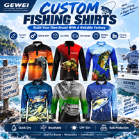 Kaos Polo Mancing Kerah Kancing Khusus dengan Lengan Panjang Snapper Sublimasi UPF 50 Cepat Kering dan Bernapas untuk Pria
