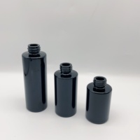 Emballage de bouteille de lotion en verre cosmétique 30ml 40ml 60ml bouteille en verre noir à épaulement plat ensemble de bouteille cosmétique de haute qualité