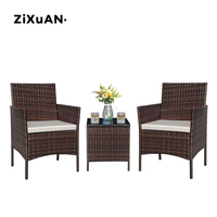 3-teiliges Gartenmöbel-Set aus PE-Rattan, Sessel-Set, 3-teiliges Rattan-Möbel-Set, PE-Rattan-Sofa