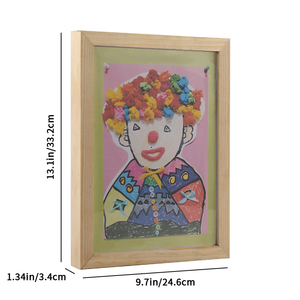 กรอบรูปดีไซน์ใหม่สำหรับเด็กกรอบไม้สีธรรมชาติกรอบไม้ A4เก็บงานศิลปะเด็กกรอบศิลปะพร้อมกระจกจริง - Product Image 2