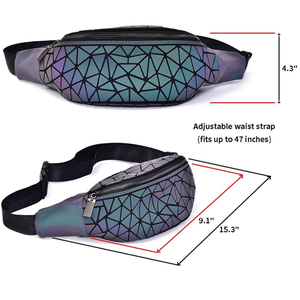 2021 marsupio marsupio marsupio marsupio per <span class=keywords><strong>donna</strong></span> e <span class=keywords><strong>donna</strong></span> in esecuzione elegante marsupio laser geometrico luminoso PU - Product Image 3