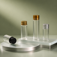 Flacons en verre tubulaires personnalisés de 5 ml à 30 ml, impression sérigraphique, logo estampé à chaud, flacons d'échantillons transparents ambrés avec bouchons