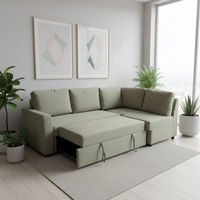 Sofá Cama de Tela Reclinable Moderno y Personalizable de 3 Plazas, con Estructura Extensible de Acero Inoxidable para Hotel, Dormitorio, Sala de Estar, Apartamento