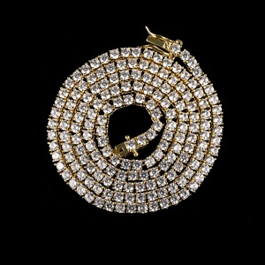 Colliers, chaînes et bijoux brillants pour hommes, 1 rang, chaînes en or, en argent, colliers style Hip Hop brillants, colliers de 3mm, 4mm, 5mm, 6mm, pour hommes - Product Image 6