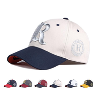 Casquette de baseball Snapback personnalisée de haute qualité 6 panneau chapeau en coton à bord incurvé bicolore avec logo brodé
