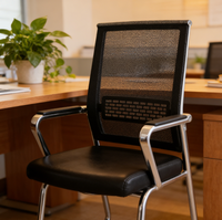 Chaises de bureau en maille rayée, chaises fixes de salle de conférence sans roulettes, fauteuils pour visiteurs
