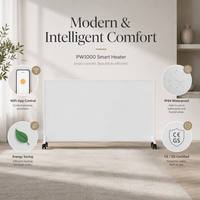 Panneau chauffant infrarouge intelligent 1000W avec contrôle WiFi Tuya, montage mural/plafond/sur pied, électrique et économe en énergie