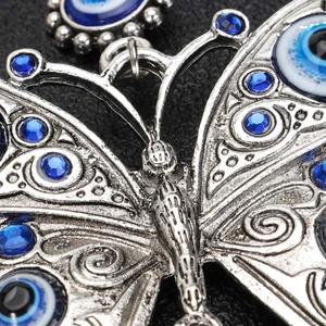 20*8cm Turco Azul Vidro <span class=keywords><strong>Evil</strong></span> Eyes Parede Pendurado Pingente Borboleta Lucky Proteção <span class=keywords><strong>Hamsa</strong></span> Mão Amuleto Casa Carro Decoração Escritório - Product Image 3