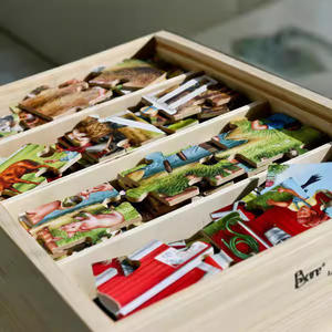 24 pièces quatre-en-un boîte en bois Puzzle 1.45 transport éducatif pour enfants dinosaure dessin animé jouet cadeau pour enfants - Product Image 5