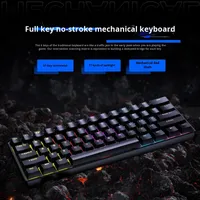 Clavier mécanique filaire 61 touches transfrontalier, nouveau, axe rouge, type-C USB, rétroéclairé, clavier de jeu pour ordinateur de bureau, utilisation au bureau