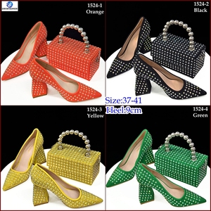Set di <span class=keywords><strong>scarpe</strong></span> da donna di nuovo stile <span class=keywords><strong>con</strong></span> pietre belle <span class=keywords><strong>scarpe</strong></span> italiane da abbinare alla borsa da donna Set di <span class=keywords><strong>scarpe</strong></span> da festa - Product Image 6