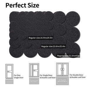 Tapis d'entrée rectangulaire gris foncé en PVC, antidérapant, résistant aux taches, couleur unie, pour hall d'entrée et salon - Product Image 3