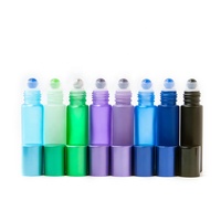 Bouteilles de rouleau de massage en verre épais dépoli de haute qualité de 10ml(1/3oz) vides colorés flacons de tube contenants cosmétiques liquides