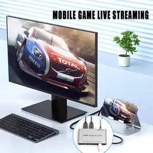 Kartu penangkap video hdmi usb 3.0, penangkap video hdmi usb c 1080p, 4k untuk Gaming Streaming siaran langsung rekaman Video