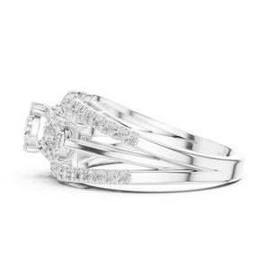 Anillo de Diamantes Plateado, Joyería Elegante y Brillante para Mujer, Perfecto para Regalo de Boda, Compromiso, Aniversario y Uso Diario - Product Image 3