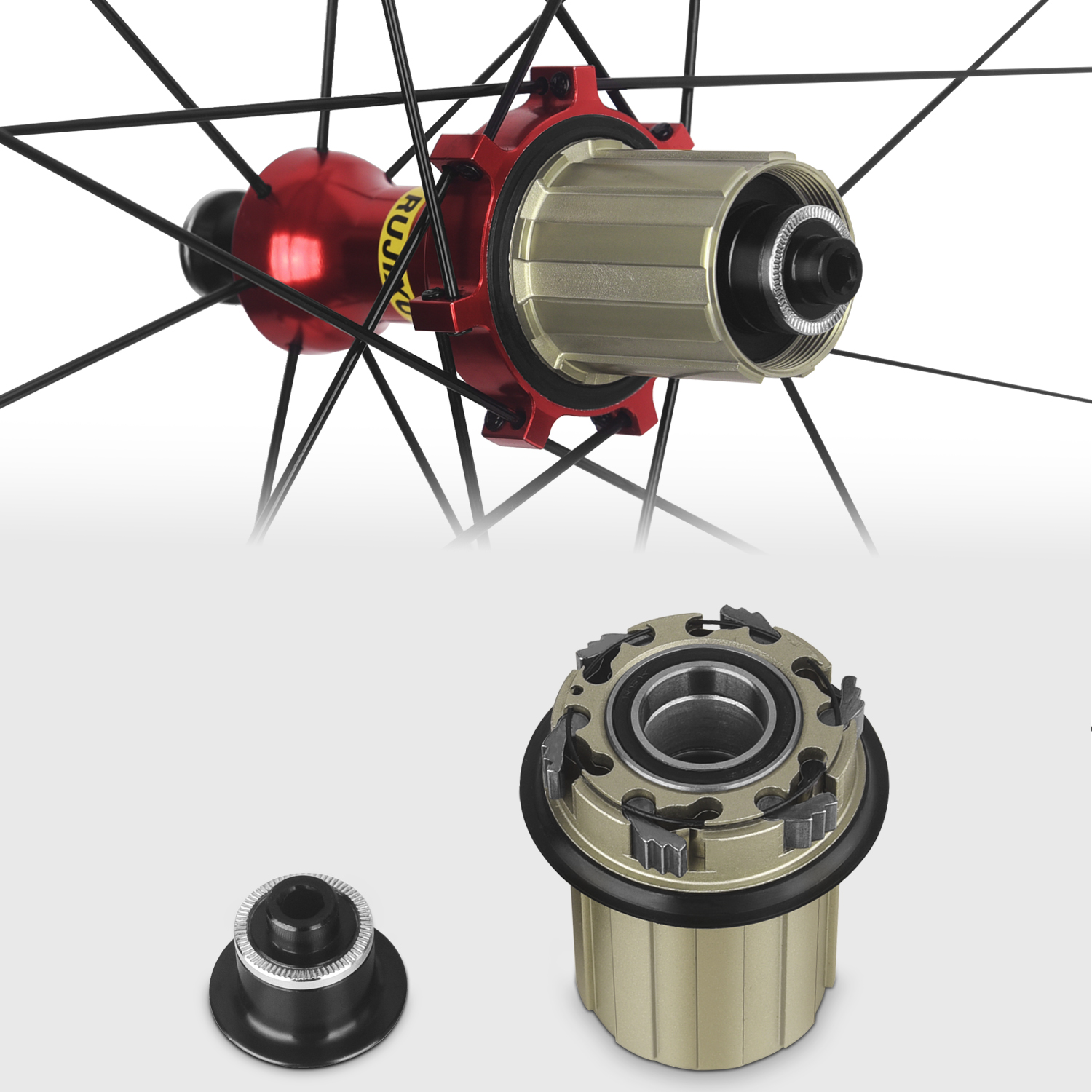 Rujixu 700c Road Bike Wheels, 40mm Aluminum Alloy Clincher Rim, V
