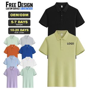 Chemises pour hommes en coton, polyester, élasthanne et lyocell, logo brodé personnalisé, polos de golf unisexes pour entreprise - Product Image 1