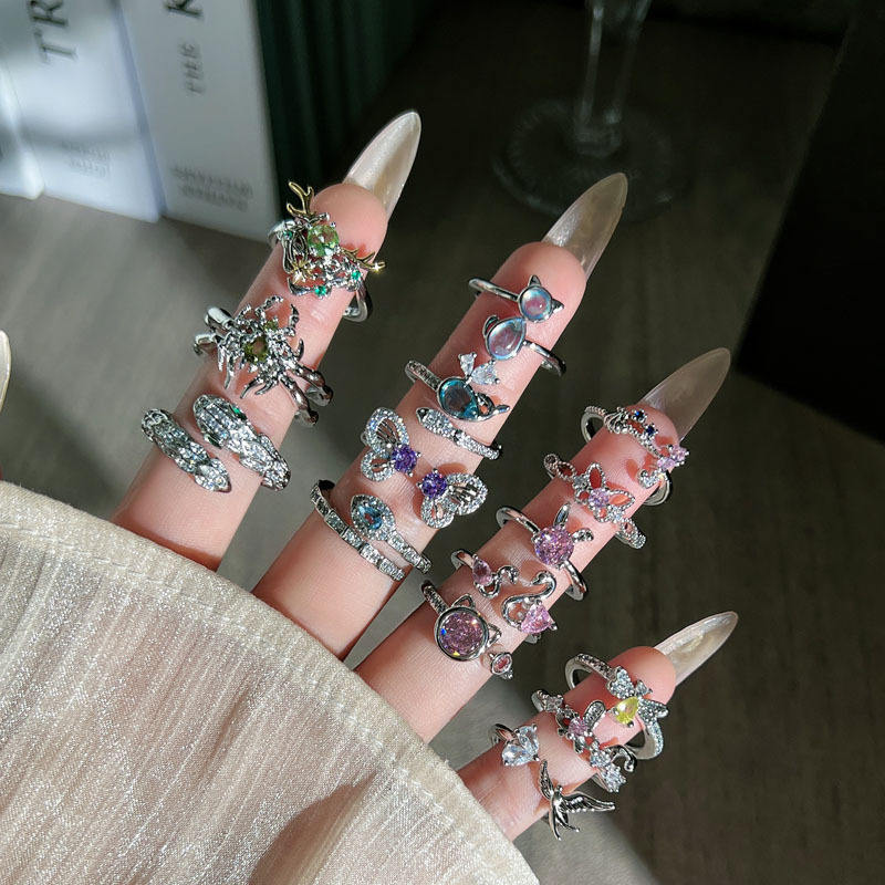 Cute Animal Open Ring for Women Minimalist High-End Creative Design ...