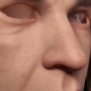 Masque de tête en silicone pour homme, pour film, costume, cosplay, doux, élastique, réutilisable, avec cheveux longs faits à la main, pour un jeune homme élégant - Product Image 4