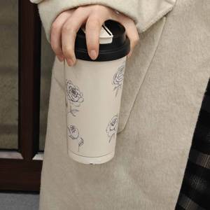 Tasse à café personnalisée Muguet pour fille, en acier inoxydable 304, thermos double paroi, portable pour voiture avec paille - Product Image 6