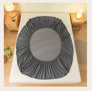 Thân thiện với da đơn màu đàn hồi trải giường 100% polyester được trang bị tấm và gối để sử dụng nhà - Product Image 2