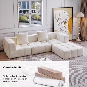 Juego de Sofás de Tela Comprimida al Vacío, Diseño Modular, Combinación Libre, Estilo Crema, Solución para Apartamentos Pequeños, Fácil de Transportar, Tipo Bloque de Tofu - Product Image 2