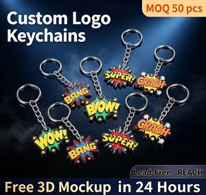 Porte-clés en PVC style BD avec effets sonores, cadeau pour fans, OEM ODM, sans plomb, conforme REACH - Product Image 5