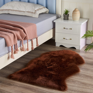 Alfombra de felpa rosa, forma irregular, color sólido, tapete acolchado para dormitorio, decoración del hogar - Product Image 2