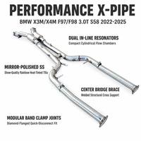 Tuyau avant et section intermédiaire en acier inoxydable 304 pour BMW X3M X4M F97 F98 3.0T S58, longueur égale, soudé TIG, 2019-2024