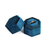 Caja de regalo de anillo exquisito para mujer de alta calidad al por mayor personalizada, caja de terciopelo para joyería