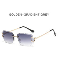 2025 nouveau modèle de lunettes de soleil carrées biseautées sans cadre en diamant-lunettes de soleil de style punk à la mode pour la photographie de rue