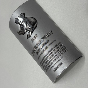 Étiquettes de vin personnalisées en argent avec <span class=keywords><strong>koala</strong></span> en relief, autocollants Shiraz australiens avec relief 3D - Product Image 3