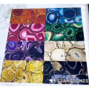 Trans tones Innenwand dekoration Scheibe Grün Achat Edelstein Stein Küchen platte