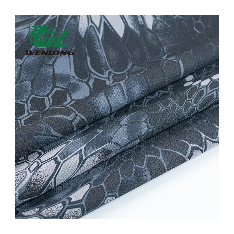 Tissu en tricot décontracté camouflage Kryptek Typhon 100% Poly Bird Eye Bonding Fleece pour vestes d'extérieur
