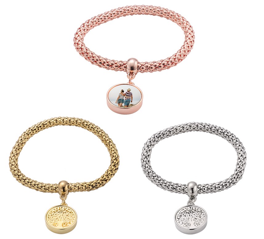3 вида цветов золото серебро розовое золото персонализированные сублимационный браслет фото Ювелирные изделия Подарки