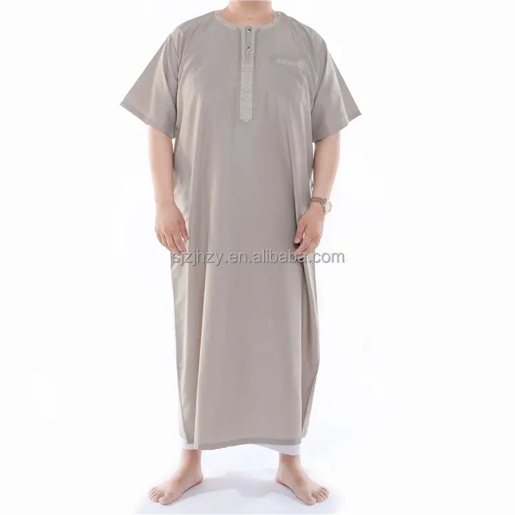 2021 New Fashion islamic clothing men thobe muslim dress for men Arab robe cotton thawb jalabiya jubah