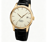 Montre mécanique automatique classique pour homme, bracelet en cuir véritable, montre-bracelet avec calendrier