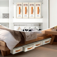 ZenStorage Lot de 12 Organisateurs de Rangement en Tissu Pliables Anti-Poussière pour Draps de Lit King/Queen Size, Design Moderne, Beige