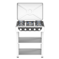 Cuisinière à gaz commerciale 5 brûleurs, autonome, avec couvercle en fer, GPL, portable, pour usage extérieur, hôtelier et domestique