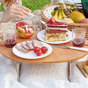 Wicker Picknick korb 2 Personen Großes isoliertes Kühlschrank fach und Klapptisch Besteck Servier set Weidenkorb Set