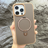 Pour iPhone 17/17 Pro/16/15/14/11 Pro Max TPU + PC Antichoc Charge Sans Fil Support Magnétique Conception En Fiber De Carbone Housse De Téléphone